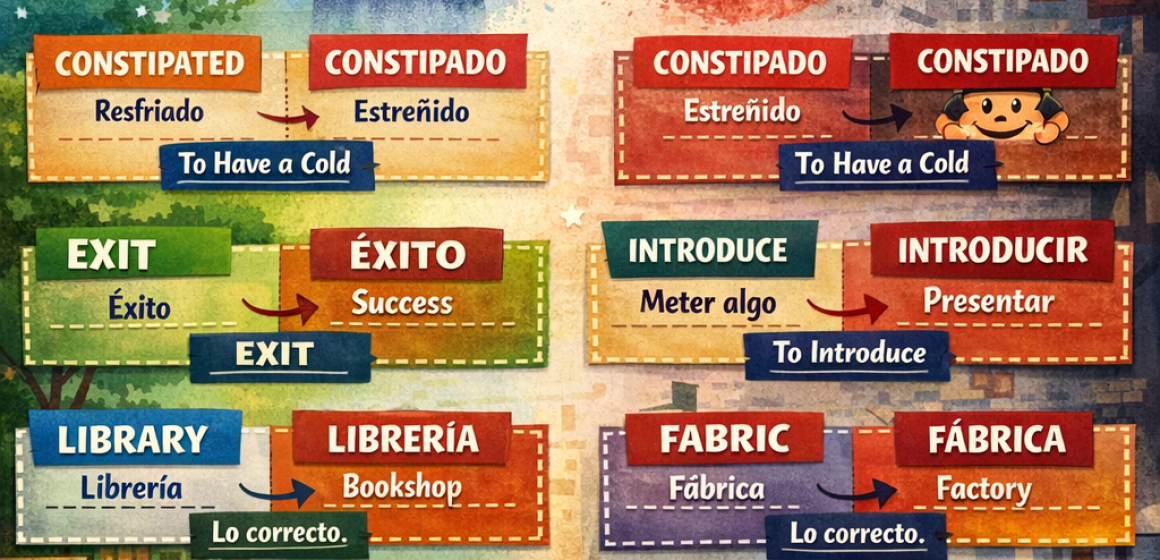 En inglés, las apariencias engañan "False Friends" (falsos amigos)