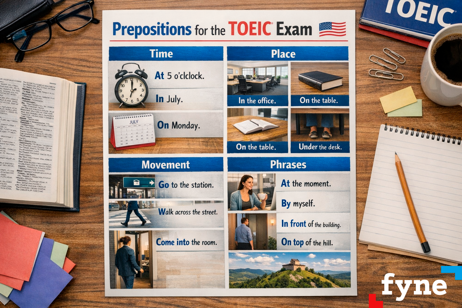 Preposiciones para el examen TOEIC